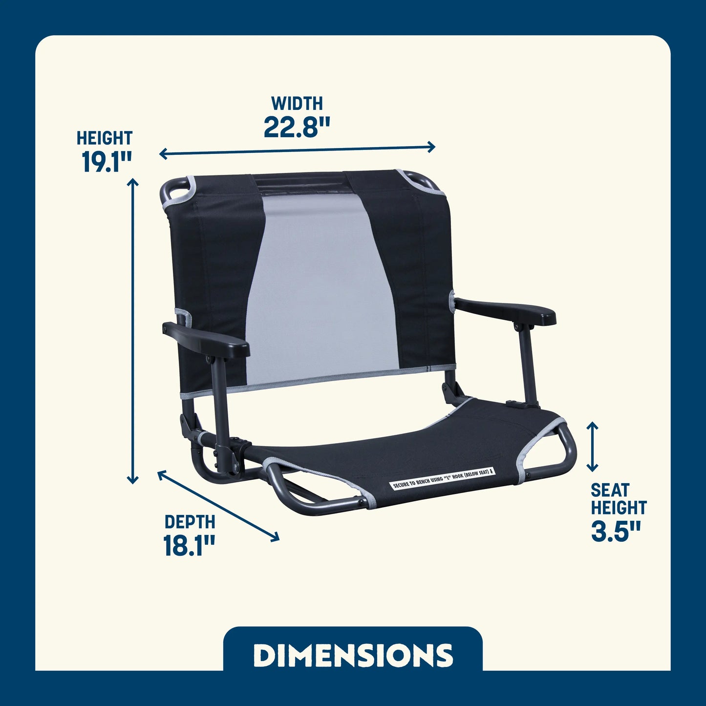 Big Comfort Stadium Chair™ with Armrests - Fan Side Ready