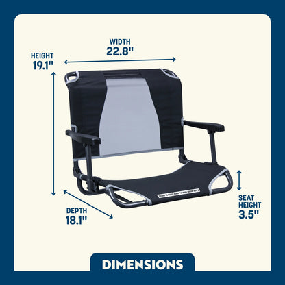 Big Comfort Stadium Chair™ with Armrests - Fan Side Ready