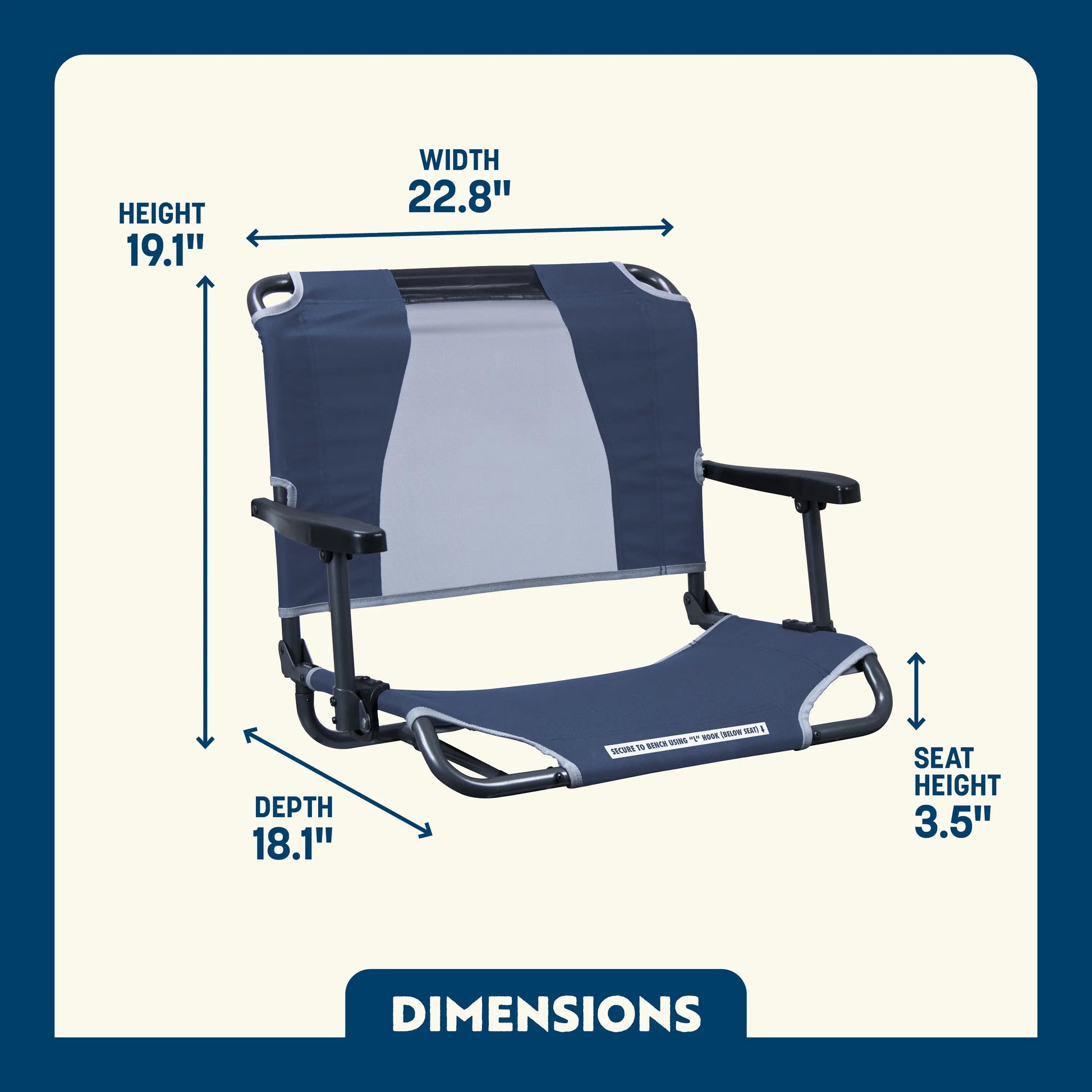Big Comfort Stadium Chair™ with Armrests - Fan Side Ready