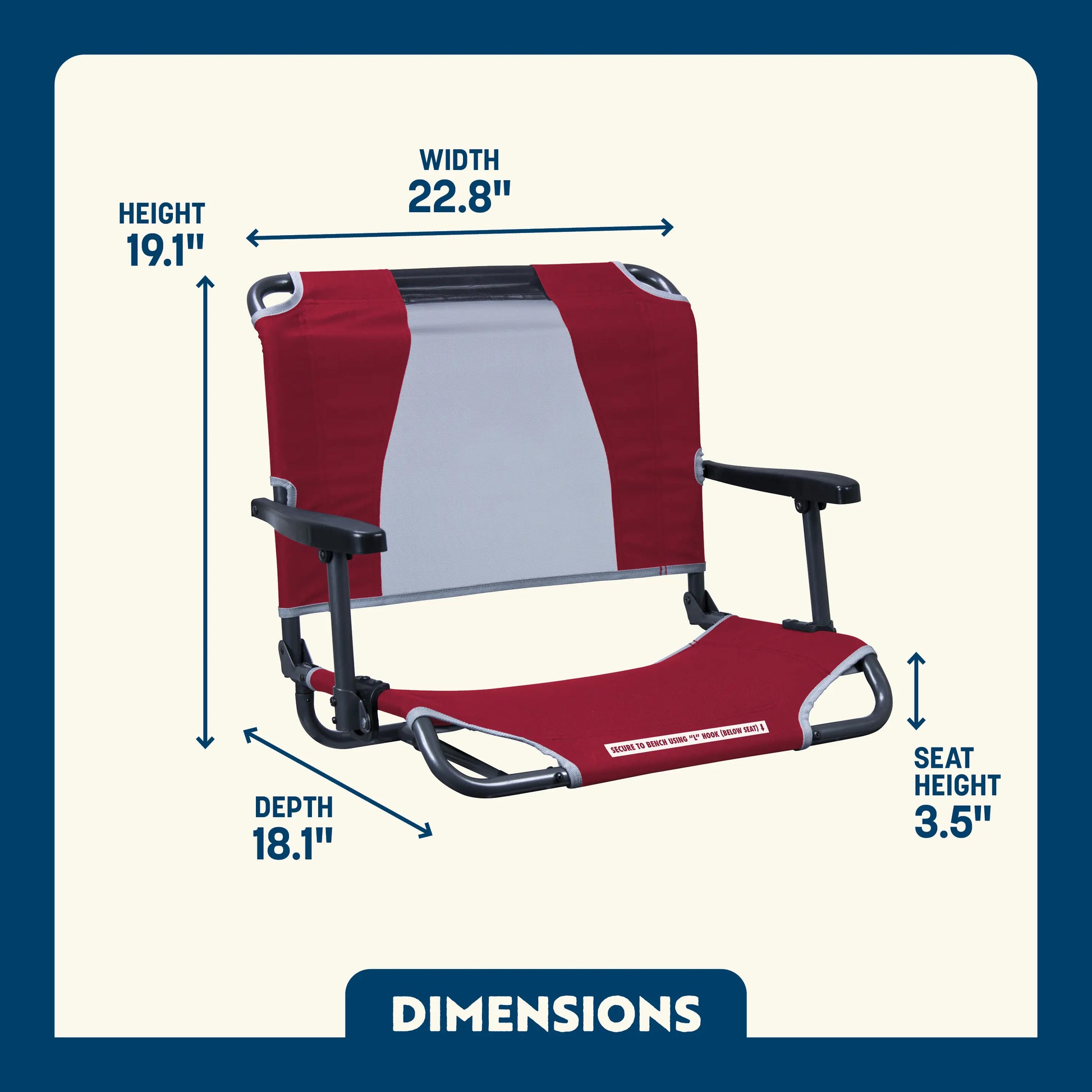 Big Comfort Stadium Chair™ with Armrests - Fan Side Ready