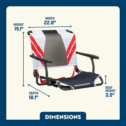 Big Comfort Stadium Chair™ with Armrests - Fan Side Ready