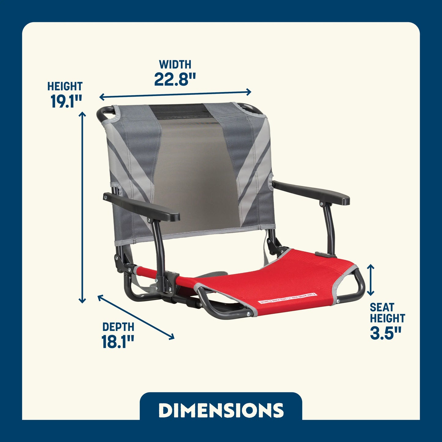 Big Comfort Stadium Chair™ with Armrests - Fan Side Ready