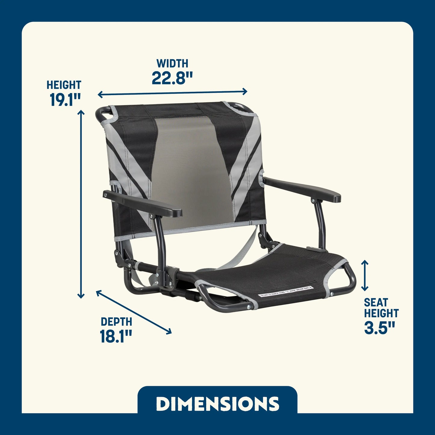 Big Comfort Stadium Chair™ with Armrests - Fan Side Ready