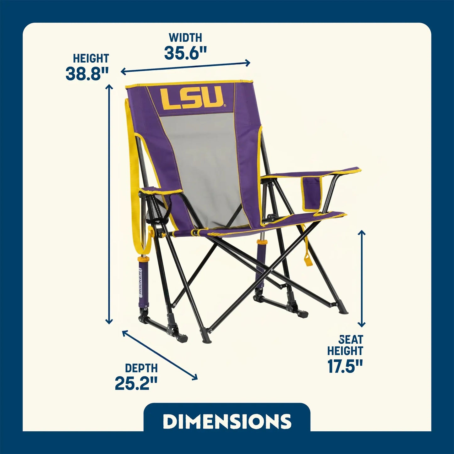 College Comfort Pro Rocker™ - LSU Tigers - Victory Lane Set