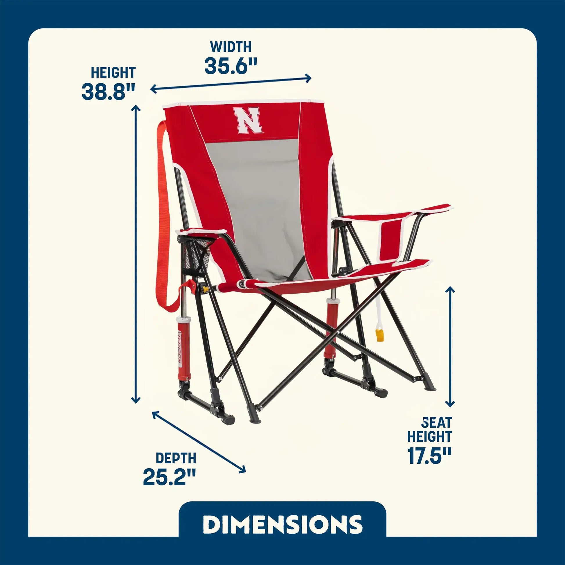 College Comfort Pro Rocker™ - Nebraska Cornhuskers - Trackside Style