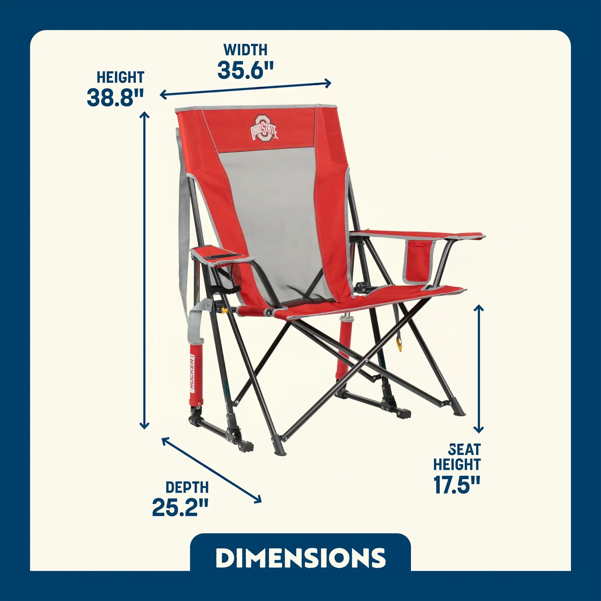 College Comfort Pro Rocker™ - Ohio State Buckeyes - Match Day Comfort