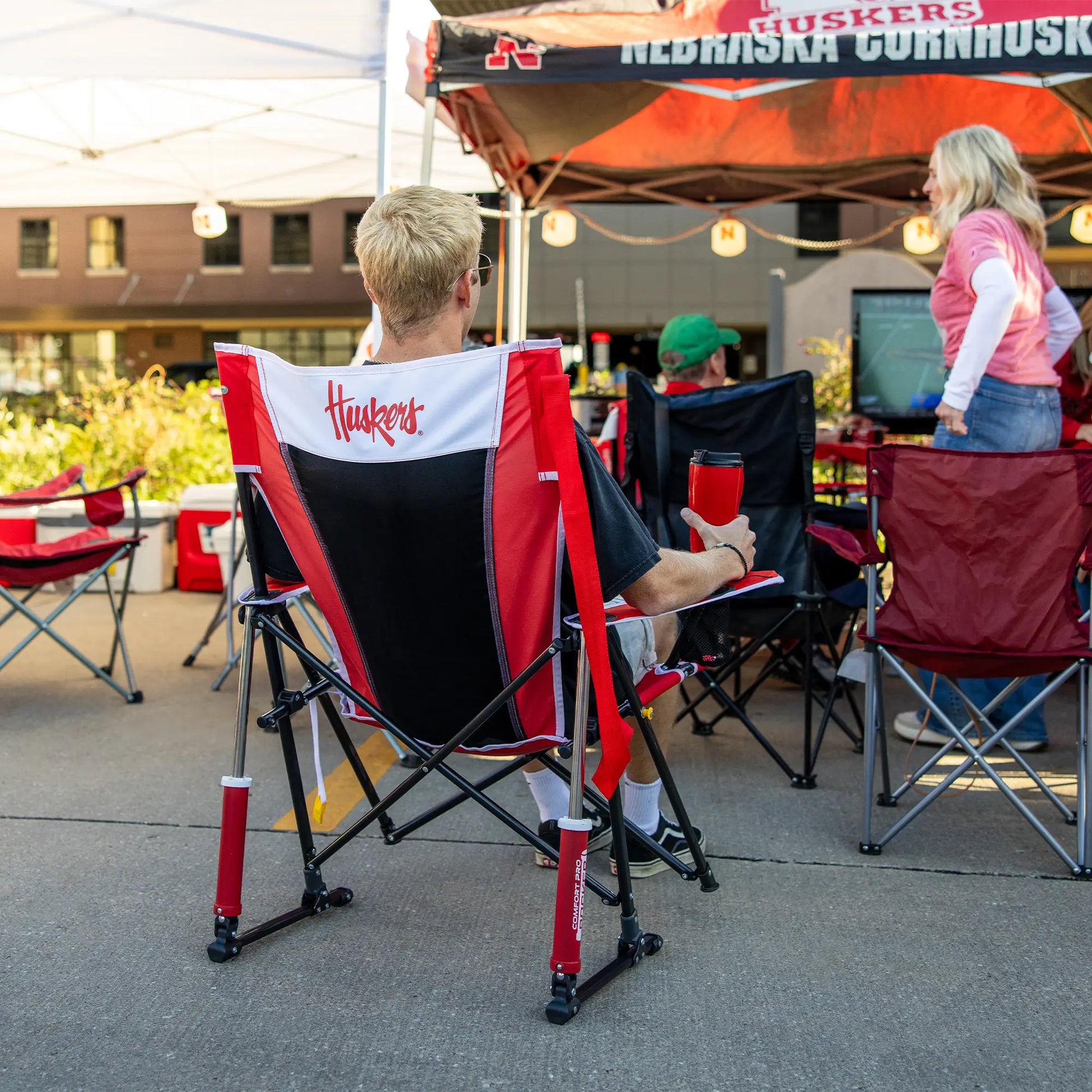 College Comfort Pro Rocker™ - Nebraska Cornhuskers - Trackside Style