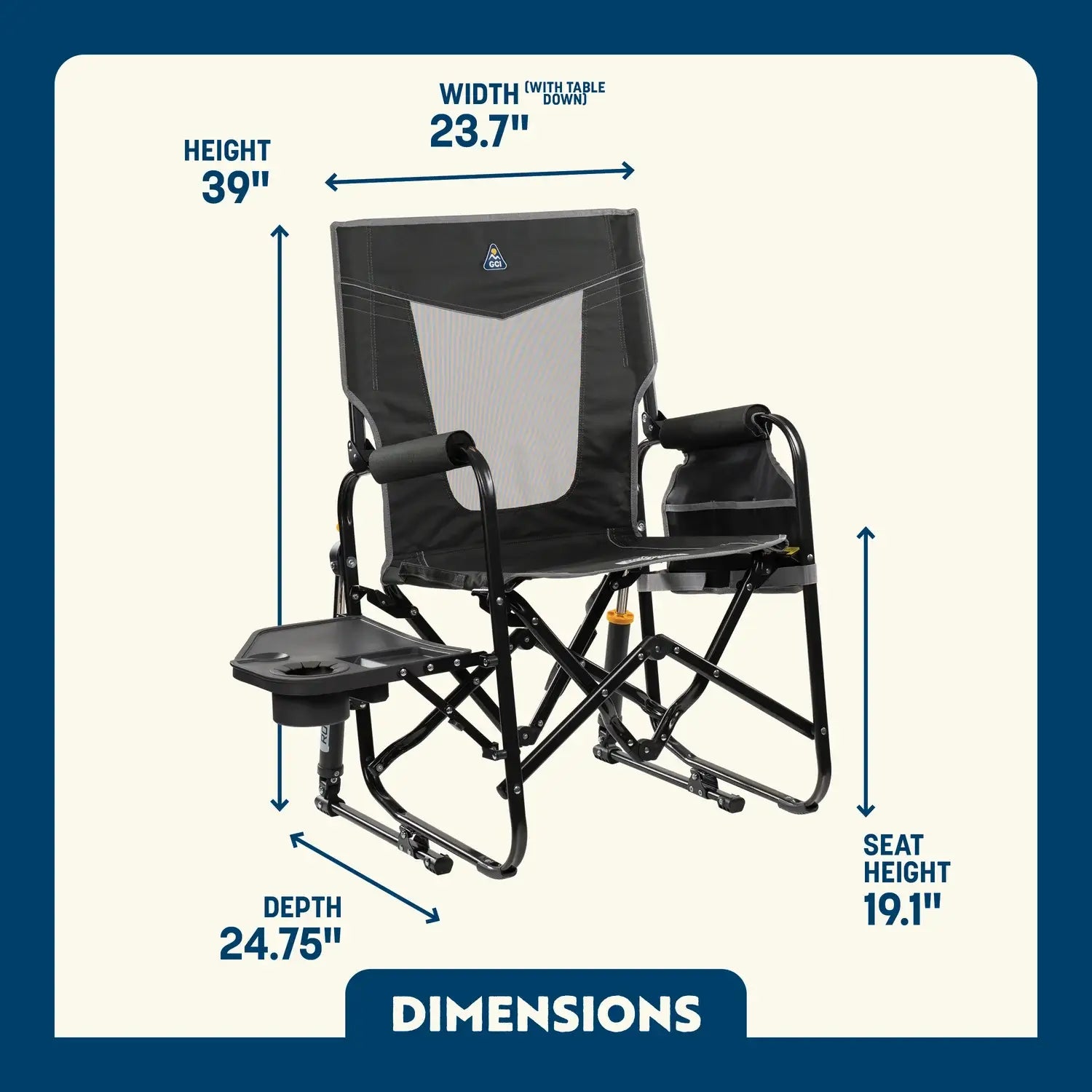 Stowaway Rocker™ with Side Table - Easy Setup