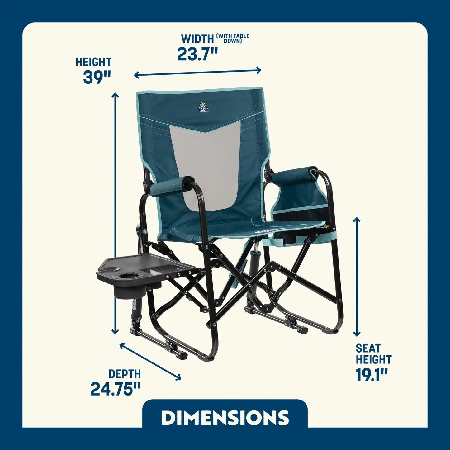 Stowaway Rocker™ with Side Table - Easy Setup