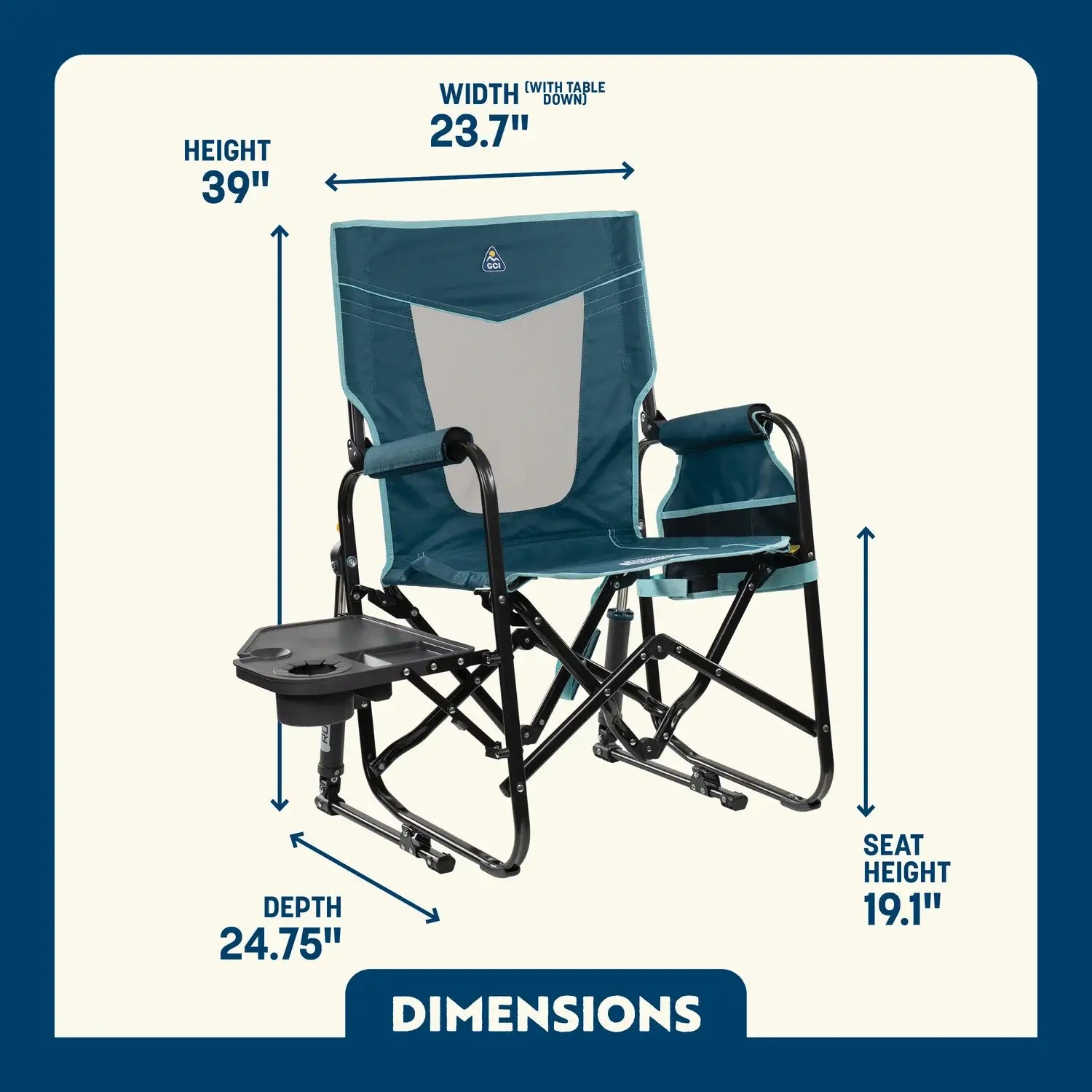 Stowaway Rocker™ with Side Table - Easy Setup