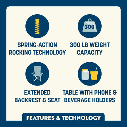 Stowaway Rocker™ with Side Table - Easy Setup